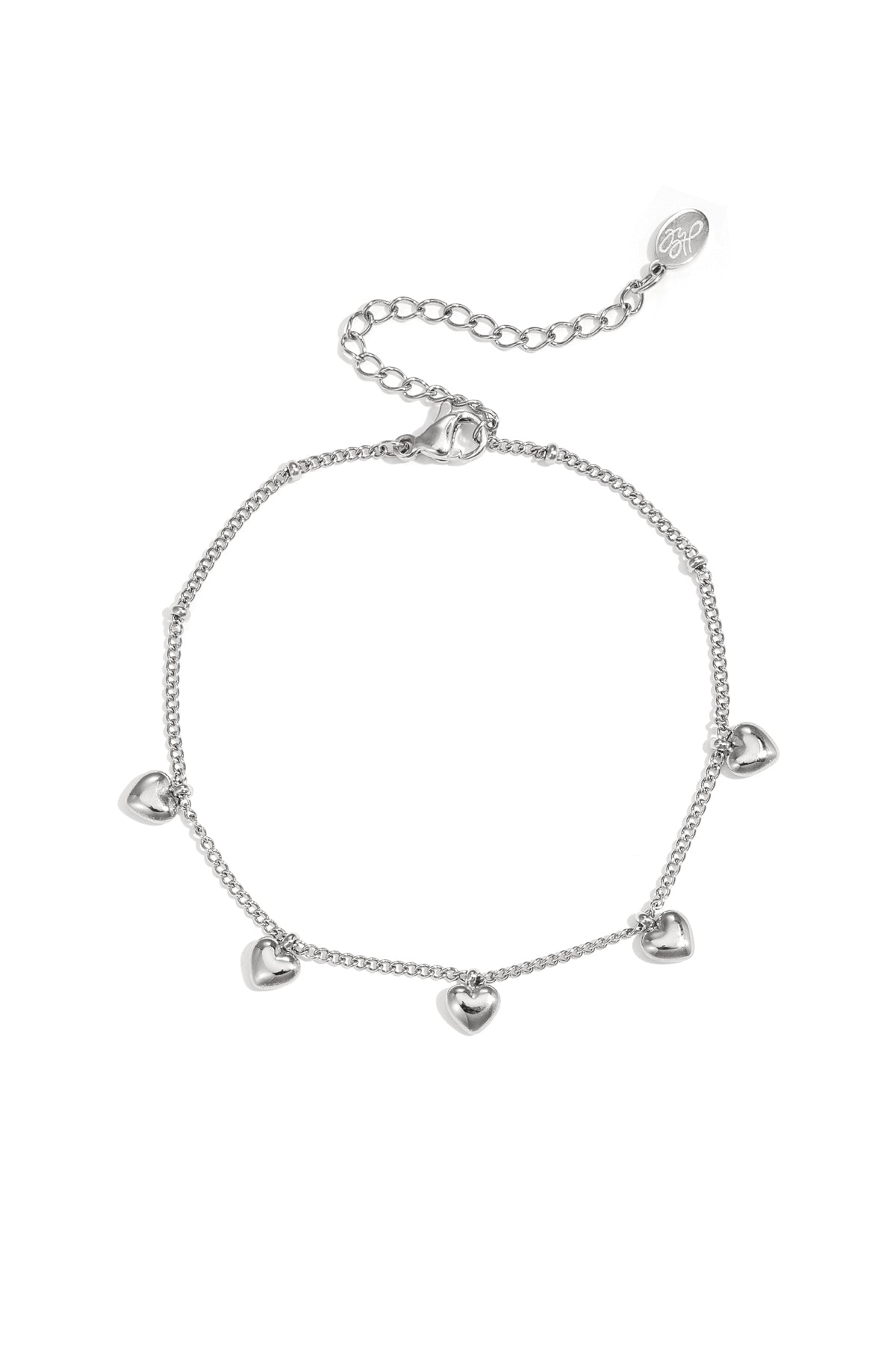 Pulsera con pequeños corazones colgantes