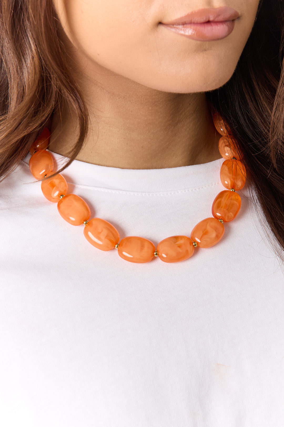 Collar con cuentas cuadradas