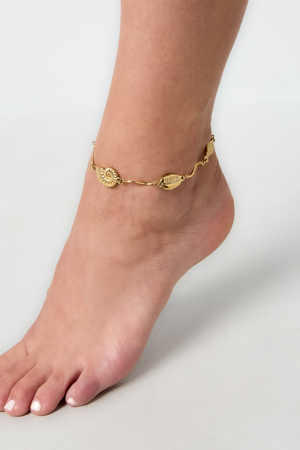 Tobilleras de acero inoxidable Shell Vacation Daily Simple Series Joyería para mujer