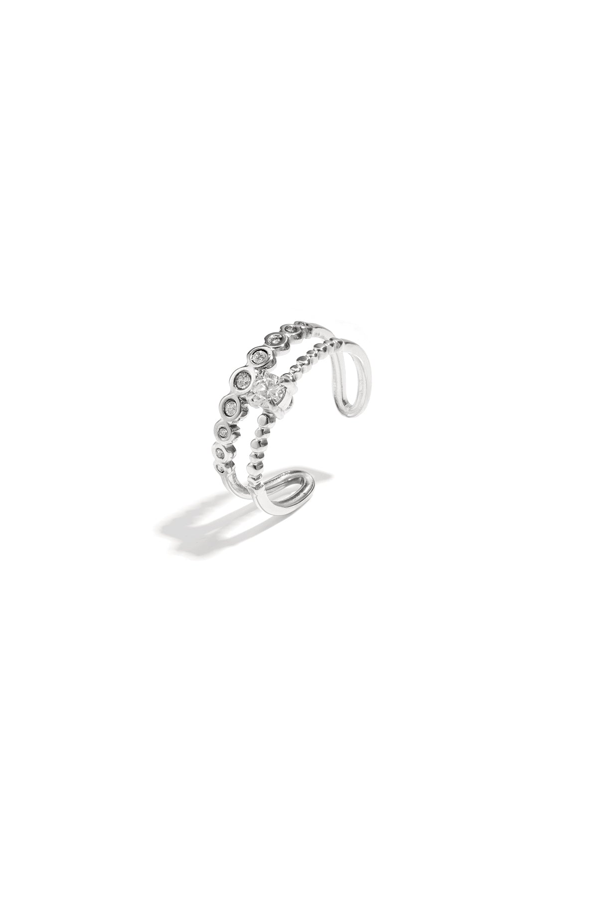 Anillo doble ajustable con piedras
