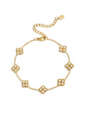 Pulsera con tréboles engastados con circonitas