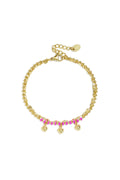 Elegant Gold Multi-Layered Heart Charm Bracelet