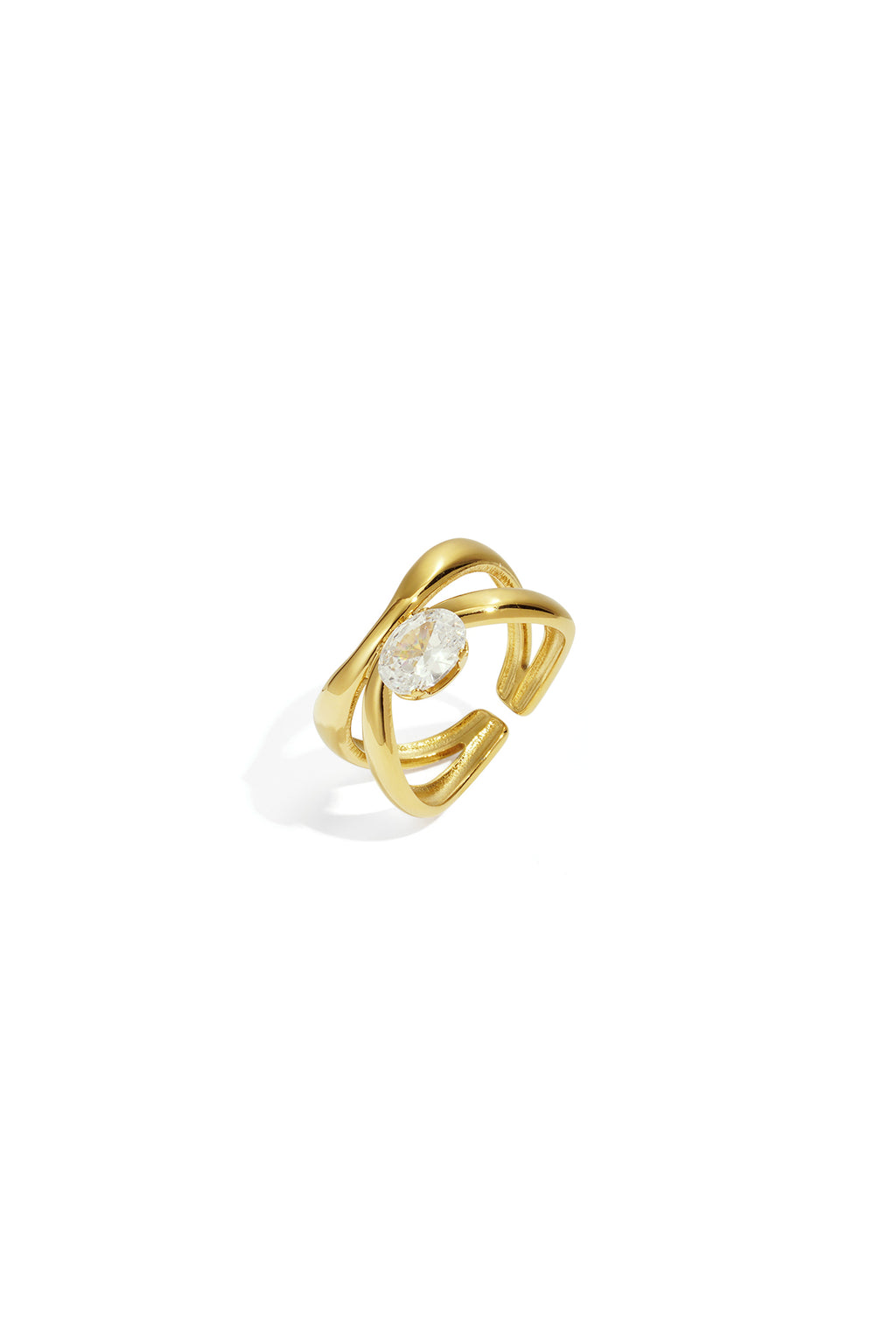 Anillos de piedras preciosas líneas simples