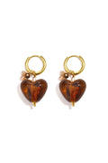 Pendientes con cuentas en forma de corazón