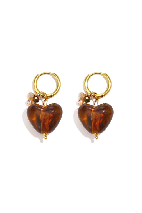 Pendientes con cuentas en forma de corazón