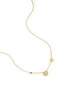 Elegant Stainless Steel Clover Pendant Necklace - Pink & Green