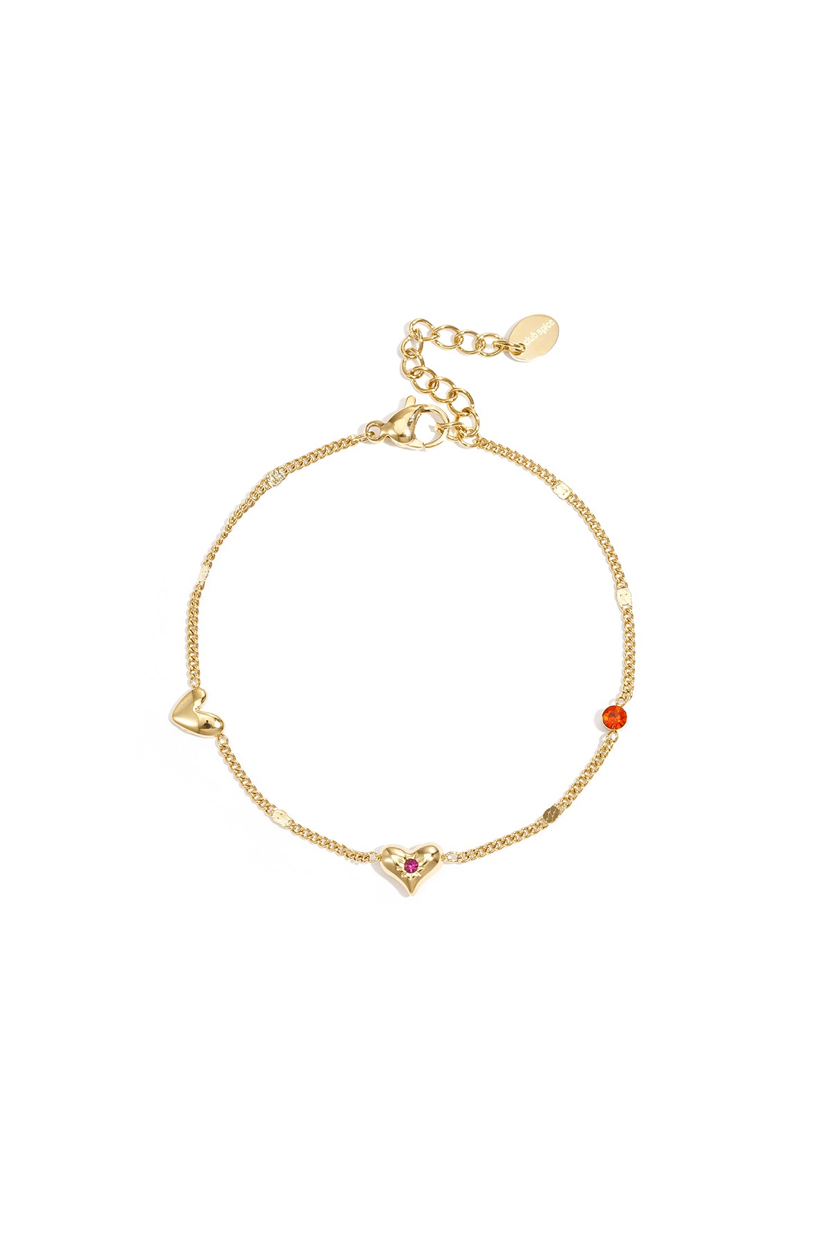 Elegant All-Fit Heart Charm Bracelet - Silver & Gold