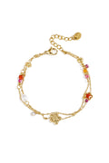 Elegant Gold Color Multi-Layered Charm Bracelet for Women
