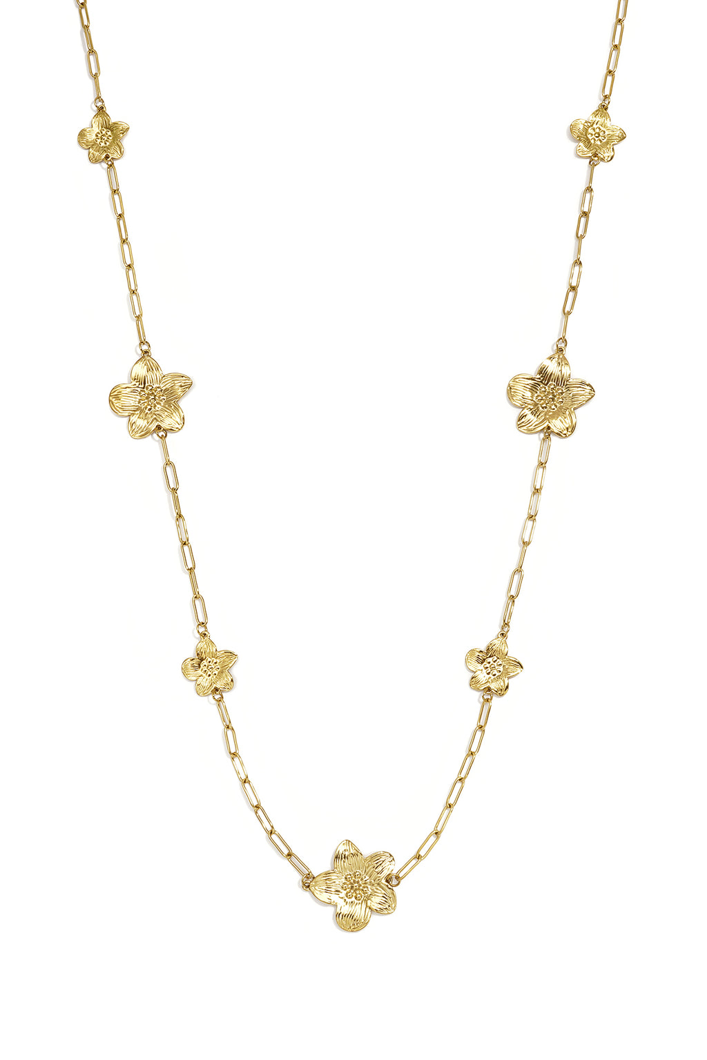 Collares largos con diseño floral