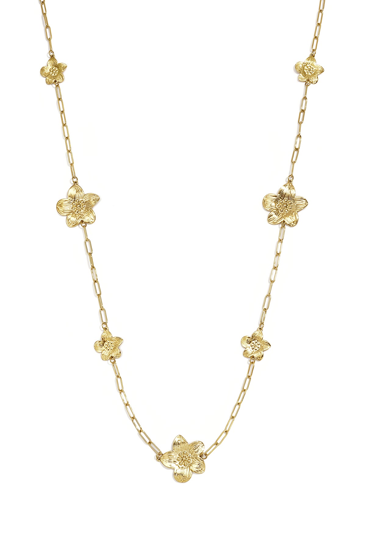 Collares largos con diseño floral
