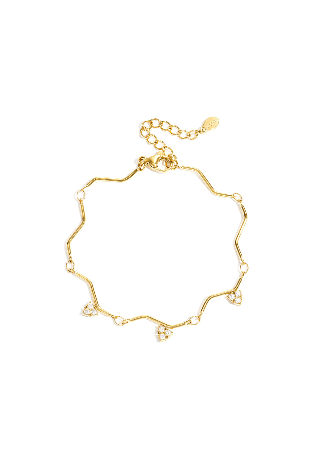 Pulsera con diseño en zigzag y piedras