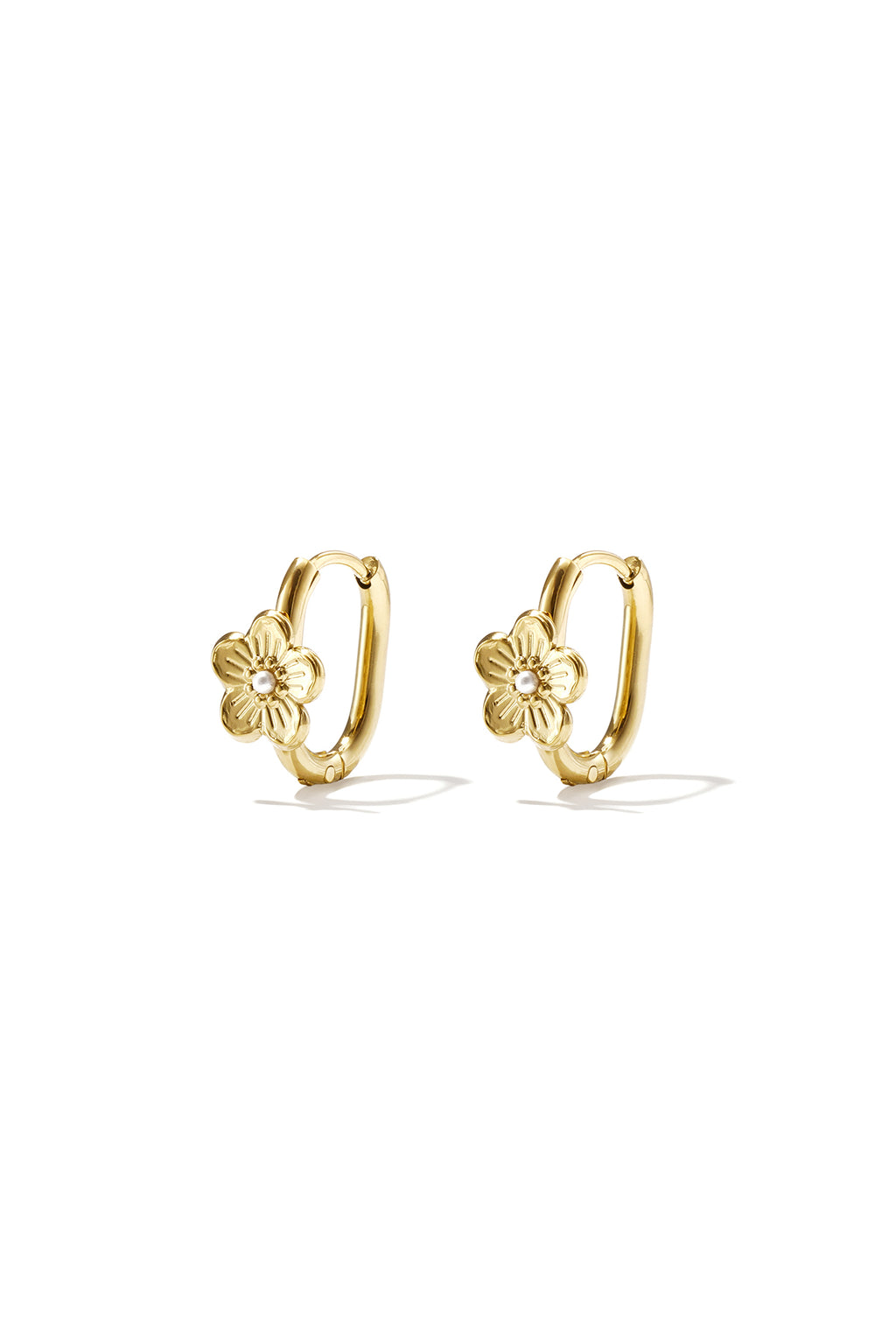 Pendientes de aro con diseño floral
