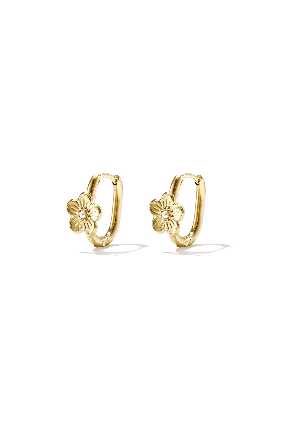 Pendientes de aro con diseño floral