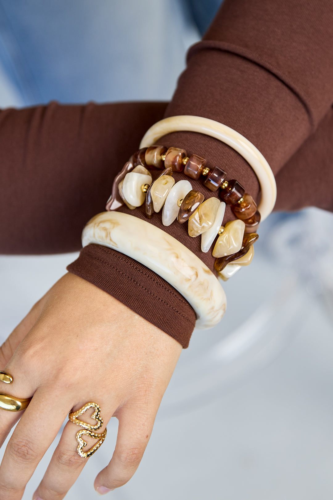 Pulseras de cuentas acrílicas irregulares