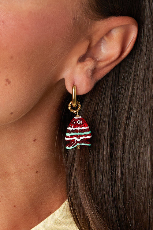 Pendientes colgantes con forma de pez