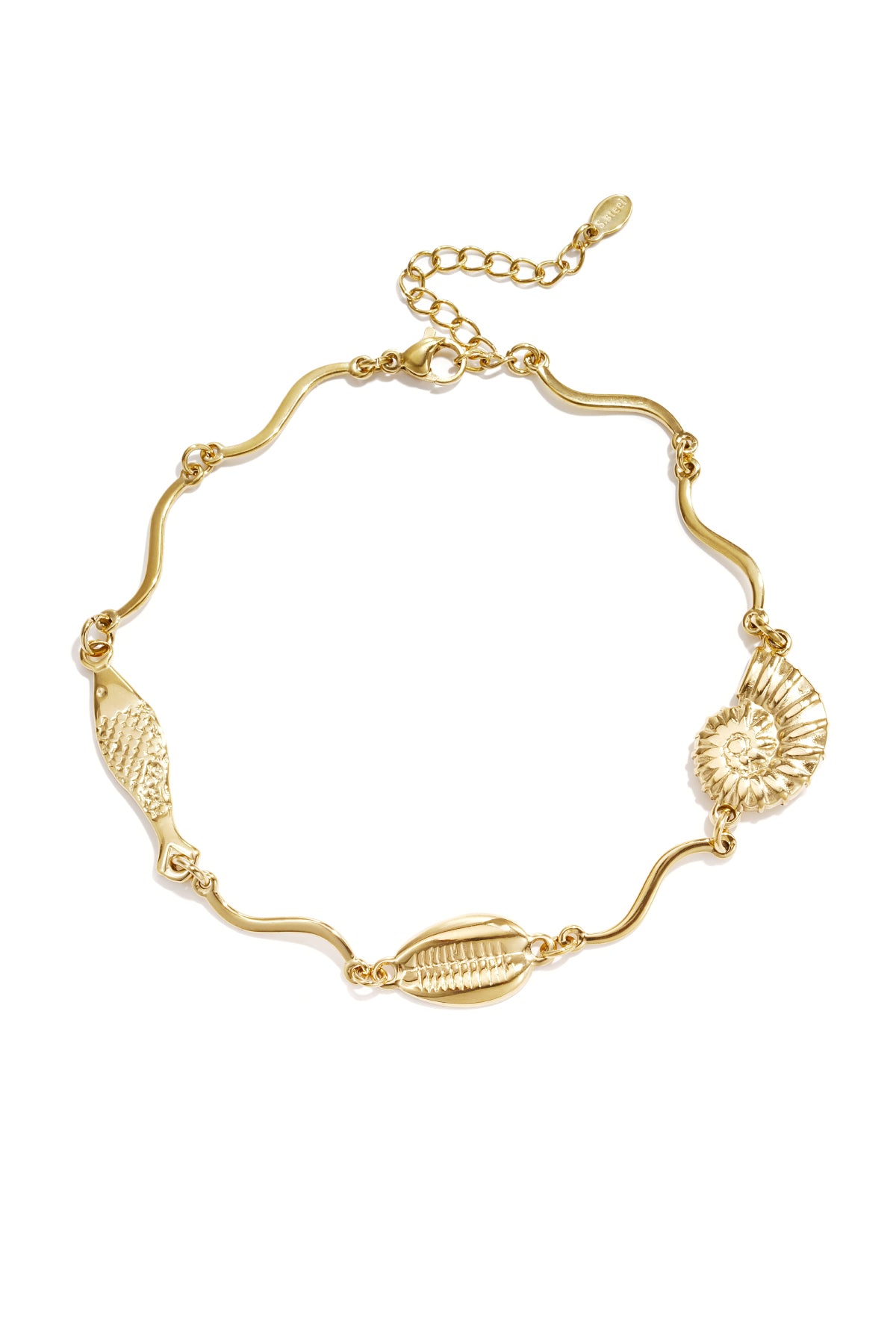 Tobilleras de acero inoxidable Shell Vacation Daily Simple Series Joyería para mujer