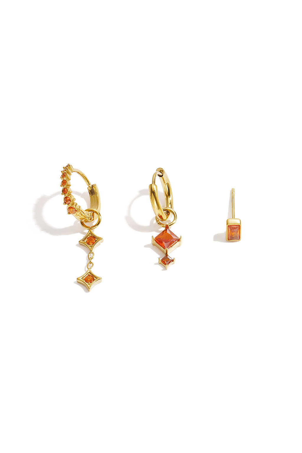 Conjunto de pendientes con forma geométrica