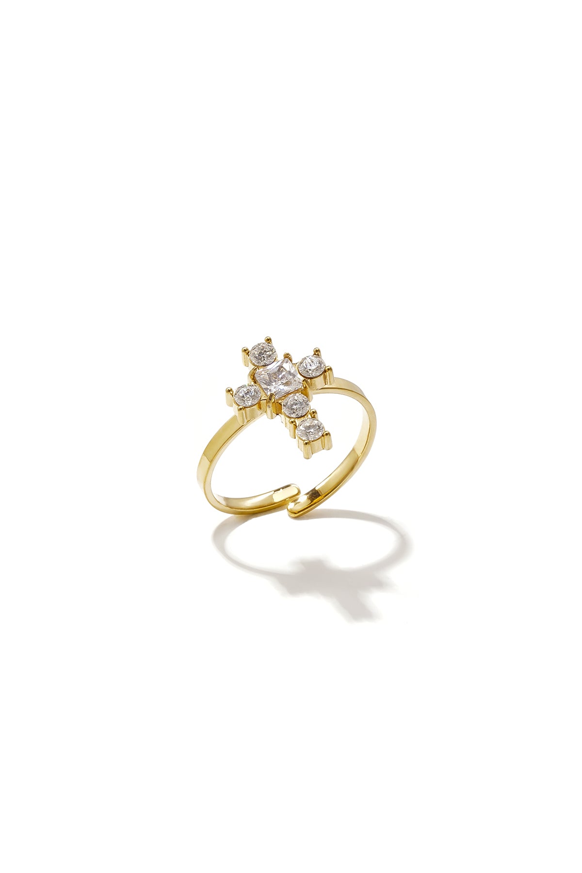 Anillos minimalistas de acero inoxidable con cruz