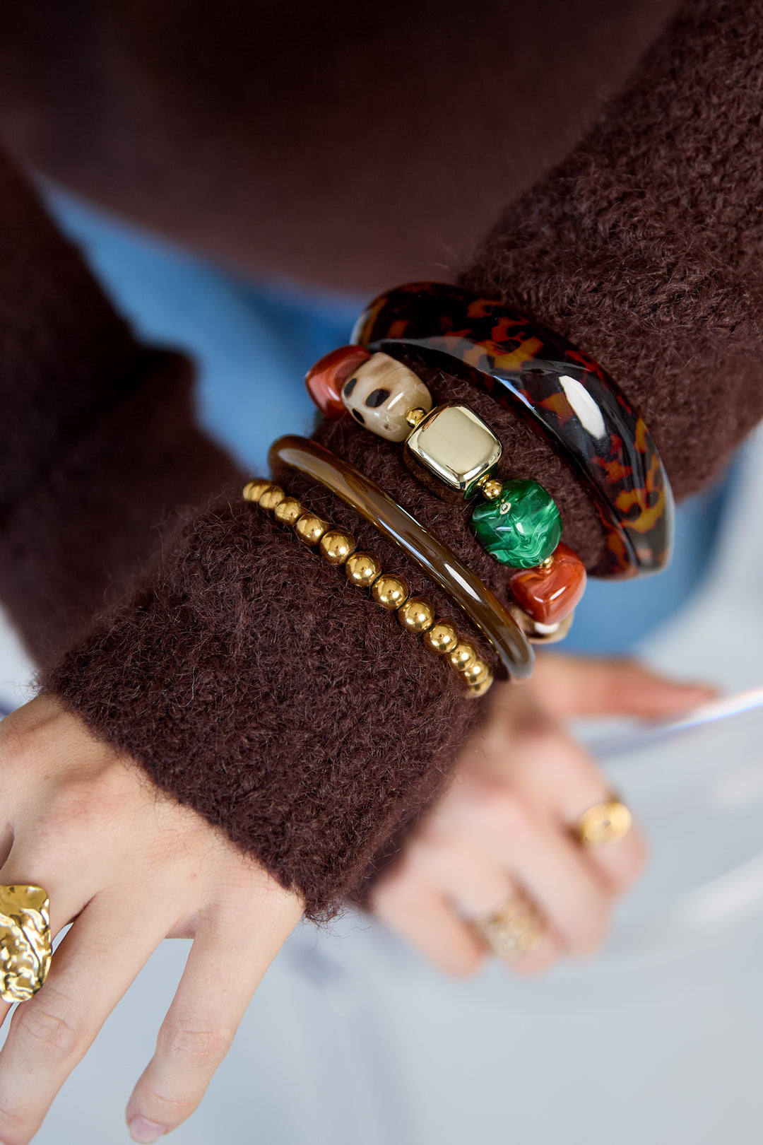 Pulseras de cuentas acrílicas cuadrada