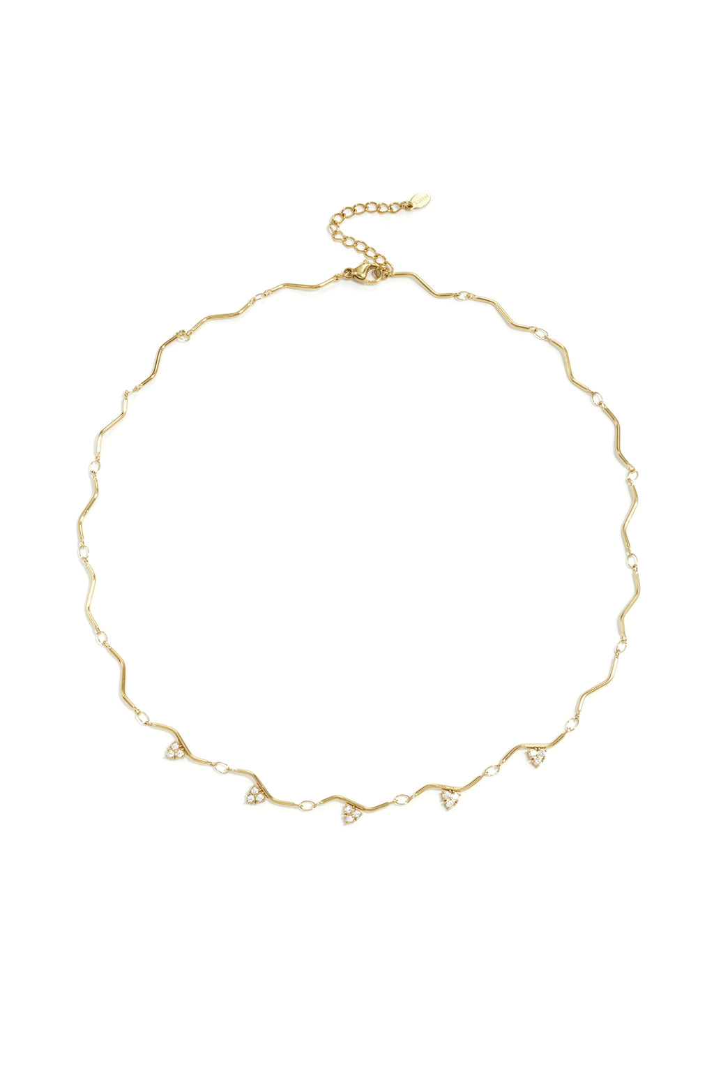 Collar con diseño en zigzag y piedras