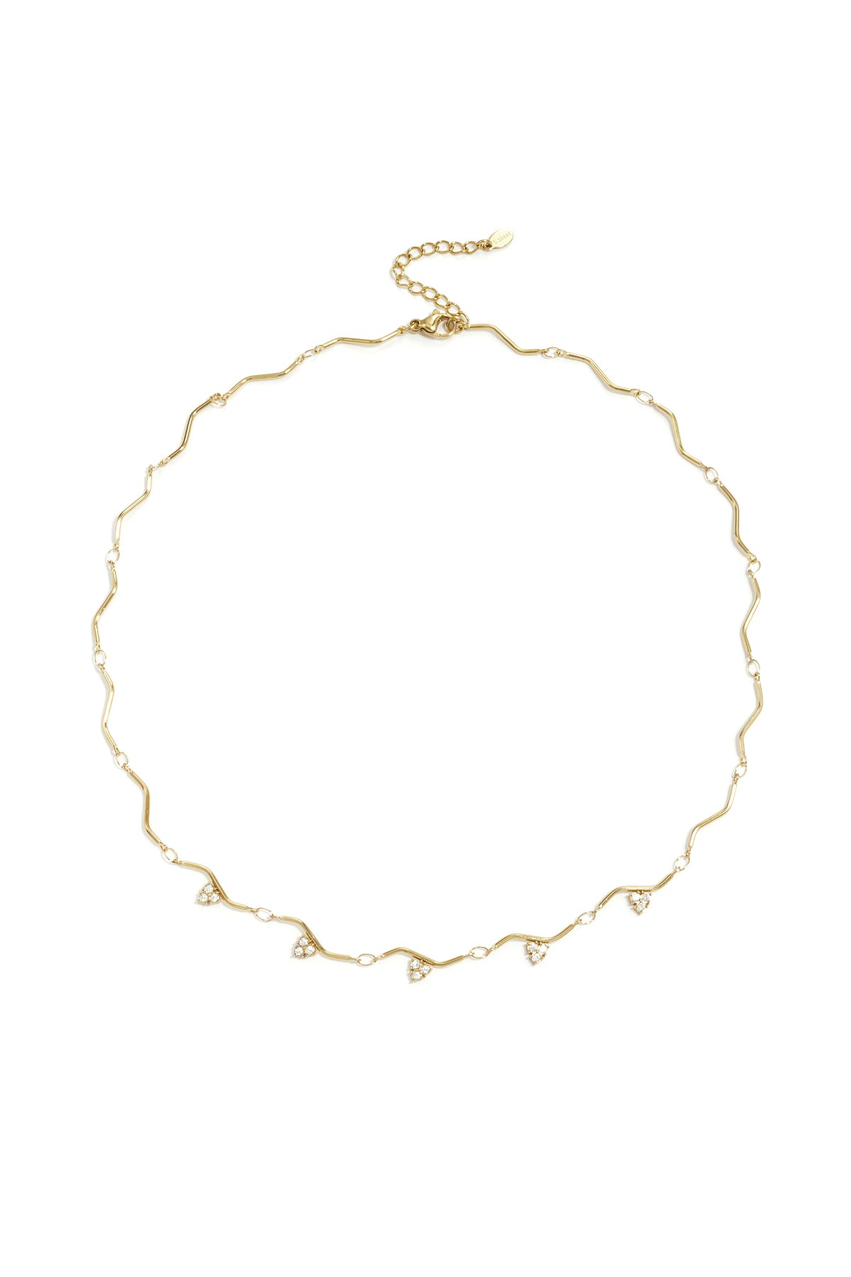 Collar con diseño en zigzag y piedras