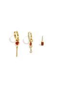 Conjunto de pendientes con forma de corazón